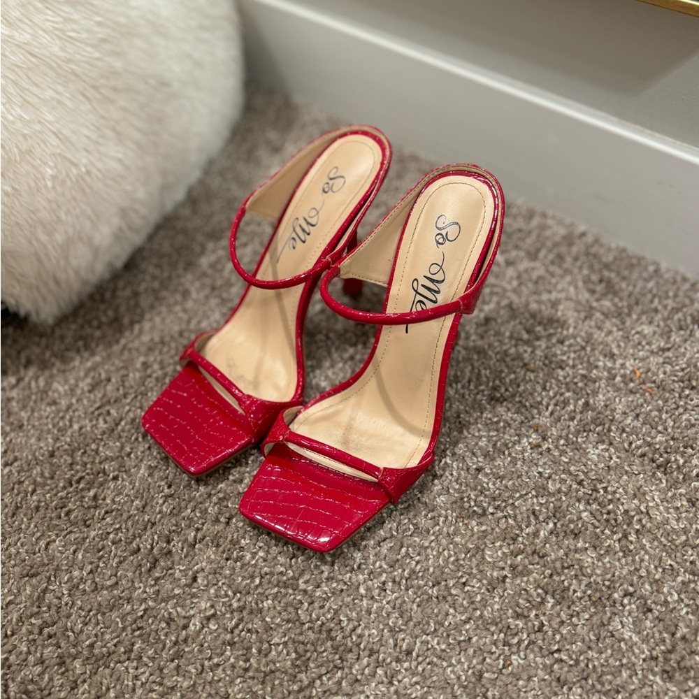 Elegant Red Women's Heels